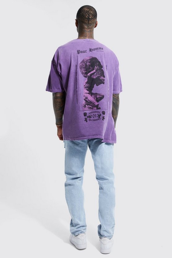 Oversize T-Shirt mit Totenkopf-Print