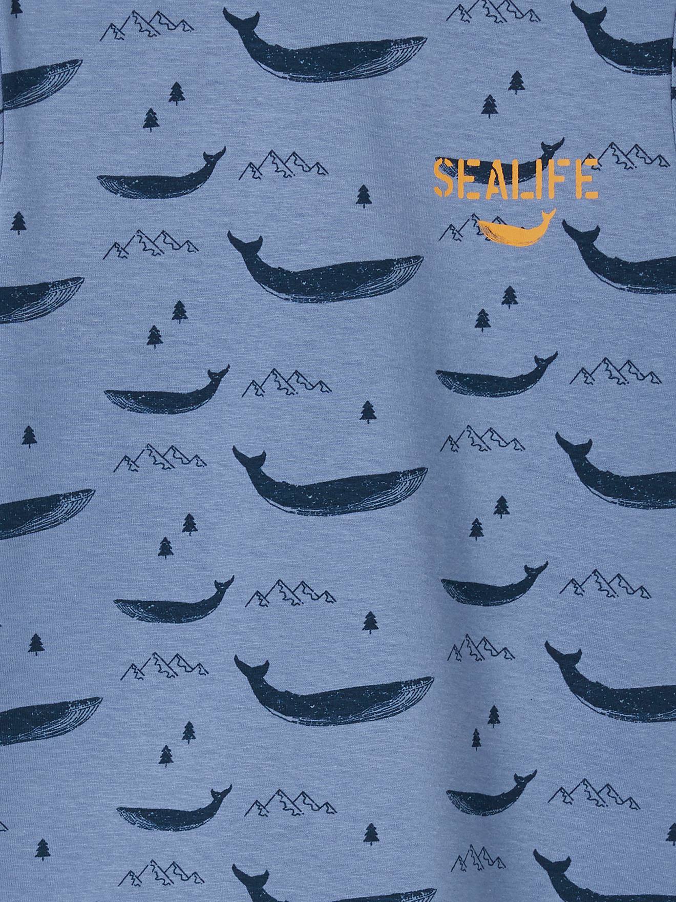 Lot de 2 pyjashorts garçon baleines BASICS lot moutarde et bleu