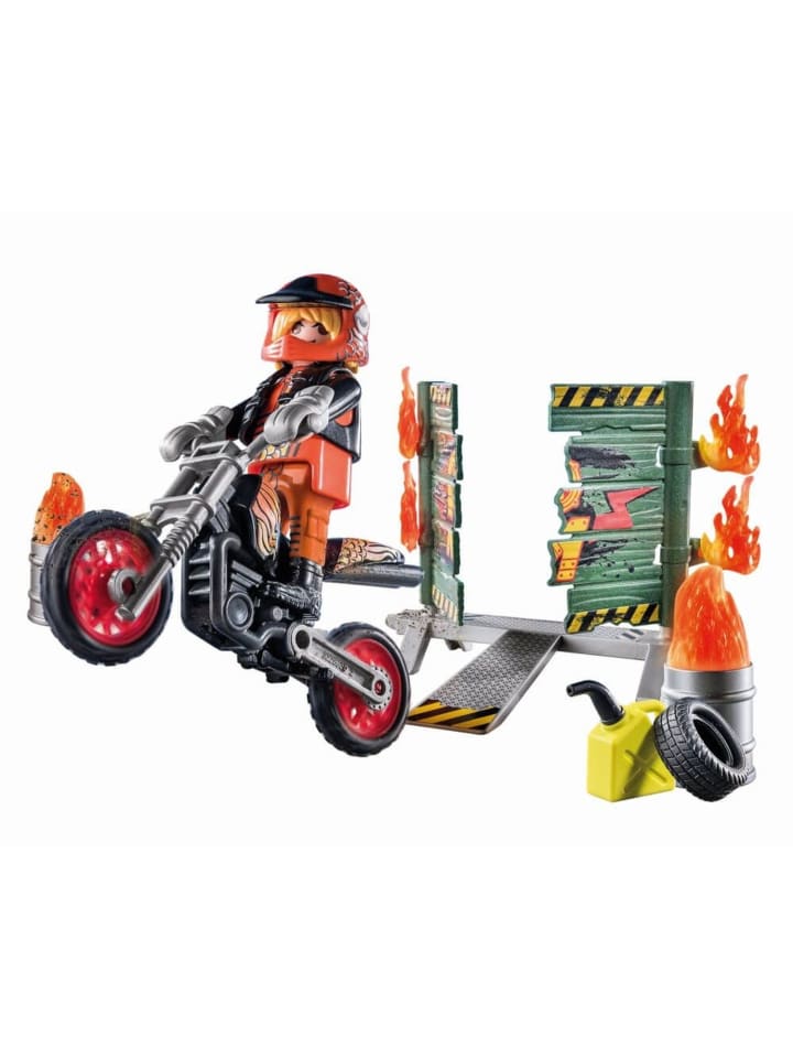 Playmobil Stuntshow Motorrad mit Feuerwand in Mehrfarbig ab 4 Jahre günstig kaufen onesize