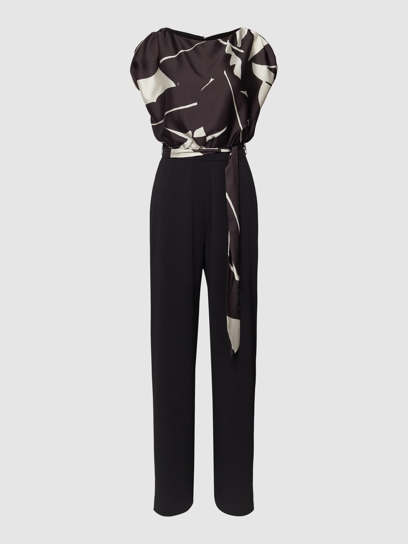 Jumpsuit mit Taillenband in schwarz