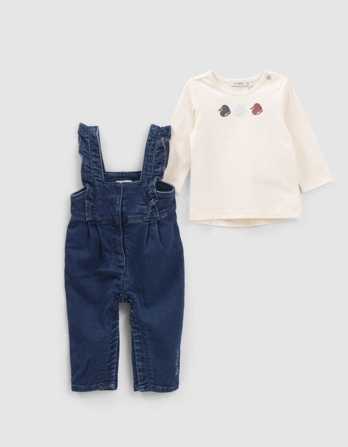 Ensemble salopette en jean et tee-shirt bébé fille
