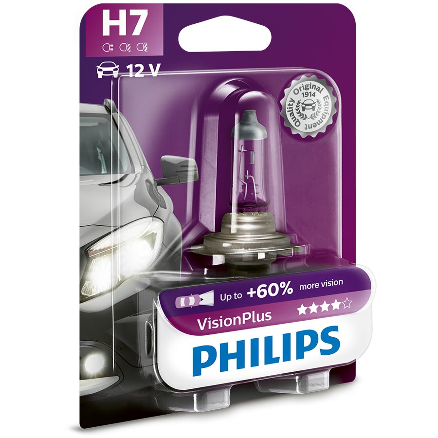 Philips VisionPlus +60% H7 Glühlampe, 1 Stück - ATU