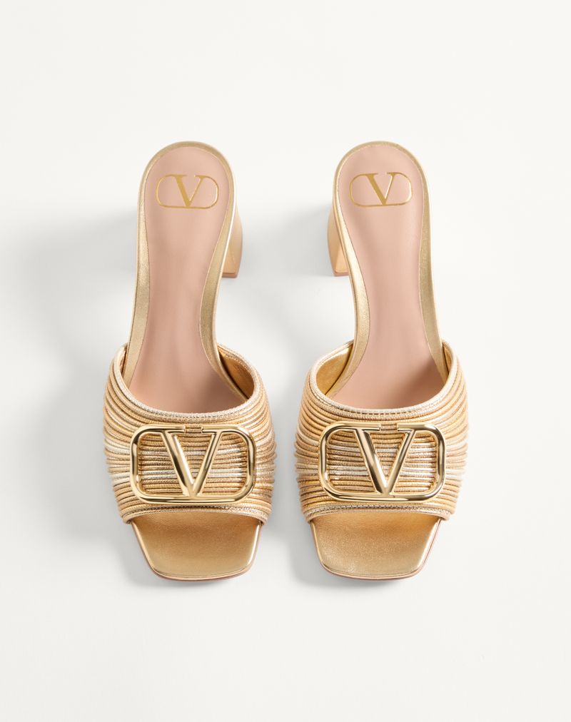 VLogo Signature Metallic Slidesandaler med Kantbroderi 60 mm