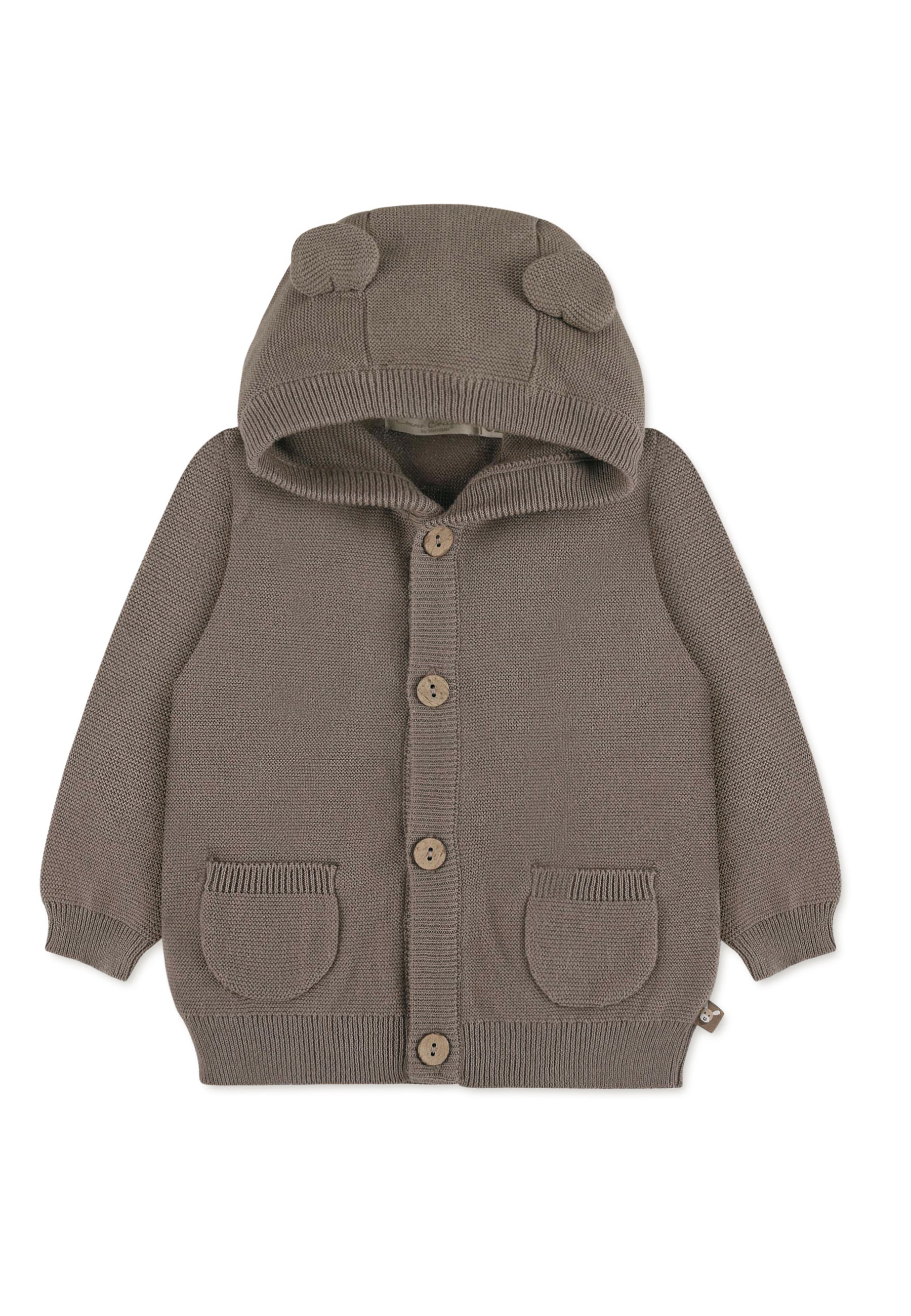 GOTS Baby-Strickjacke Esel Emmi Boy mit Knöpfen