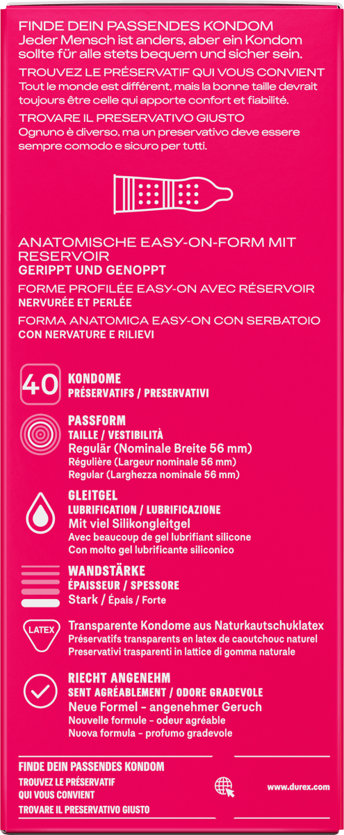 Kondome Pleasure Me, Breite 56mm, 40 St