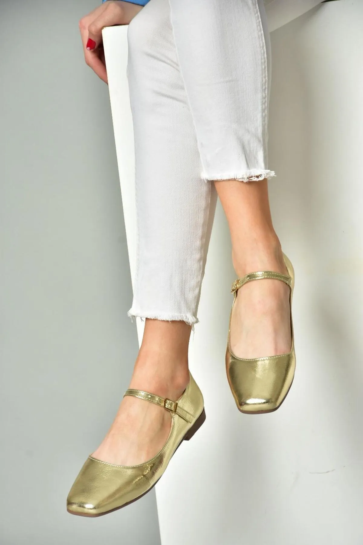 Fox Shoes  Ballerina - Goldfarben - Flacher Absatz