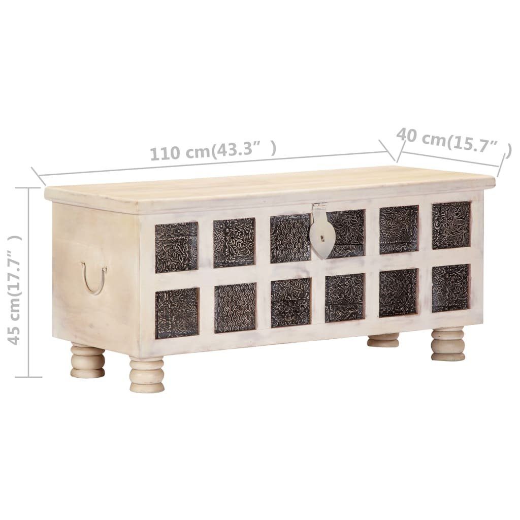 vidaXL Aufbewahrungsbox Aufbewahrungstruhe Weiß 110 x 40 x 45 cm Massivholz Akazie