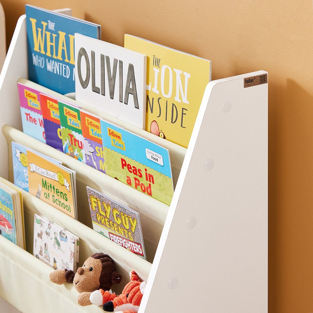 SoBuy Bücherregal FRG225, Kinderbücherregal mit 4 Ablagefächern