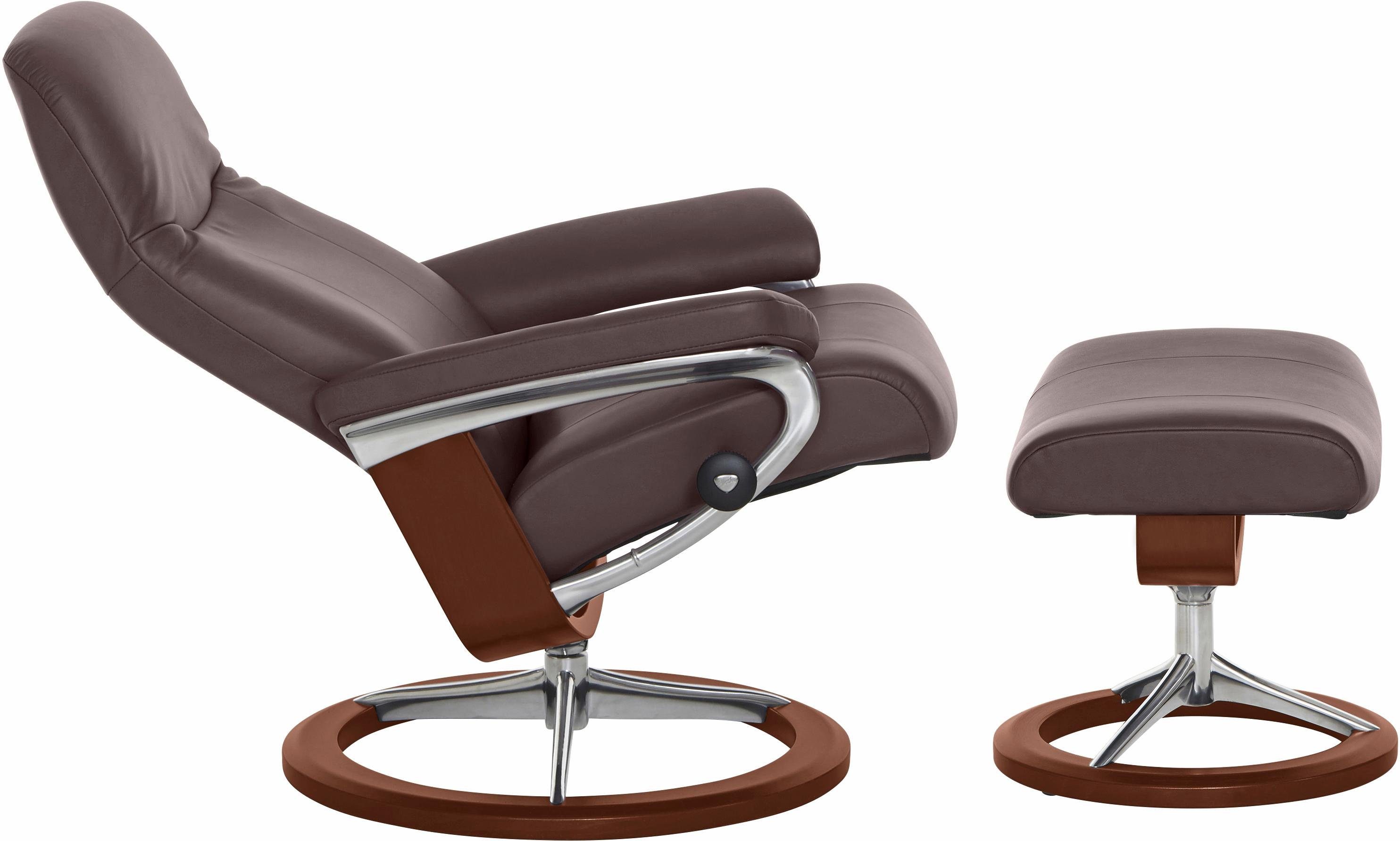 Stressless® Relaxsessel Garda (Set, Relaxsessel mit Hocker), mit Hocker, mit Signature Base, Größe L, Gestell Braun