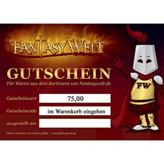Geschenkgutschein 75.- EUR für FantasyWelt.de