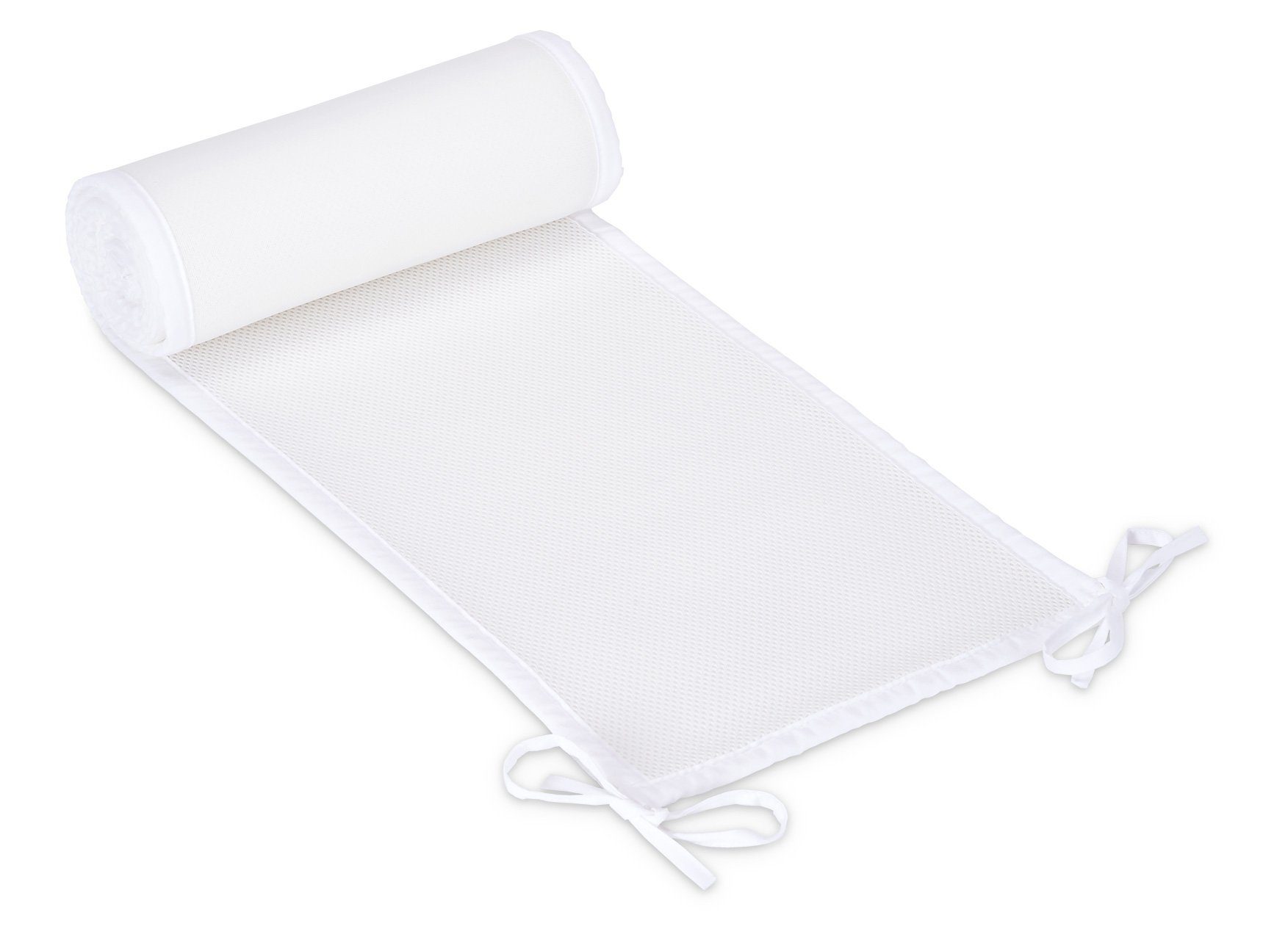FabiMax Beistellbett Boxspring FIX, weiß lackiert, mit 12cm Rausroll-Schutzgitter, Matratze und Netz-Nestchen