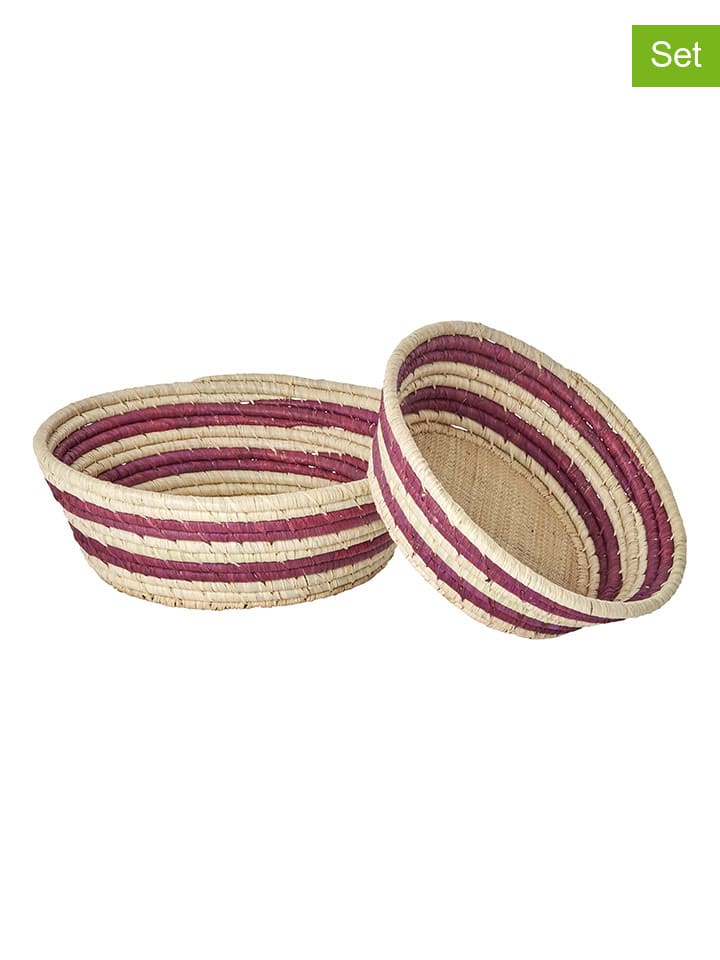 Rice 2er-Set: Körbe in Beige/ Lila - (H)9,5 x Ø 30 cm günstig kaufen onesize