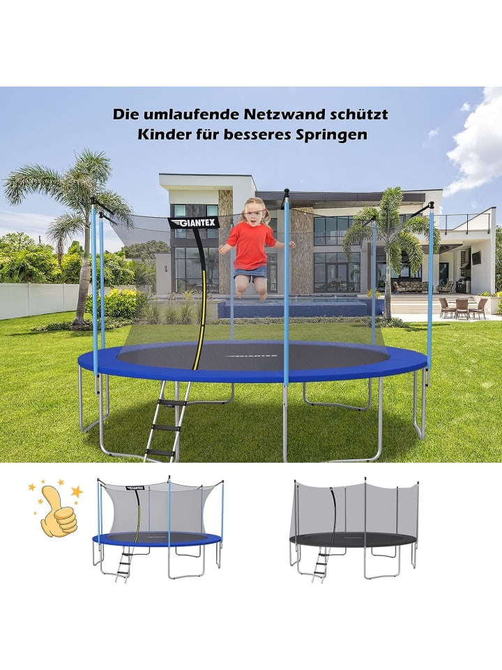 COSTWAY Trampolin Sicherheitsnetz 487cm für 6 Stangen in Schwarz günstig kaufen 185 cm