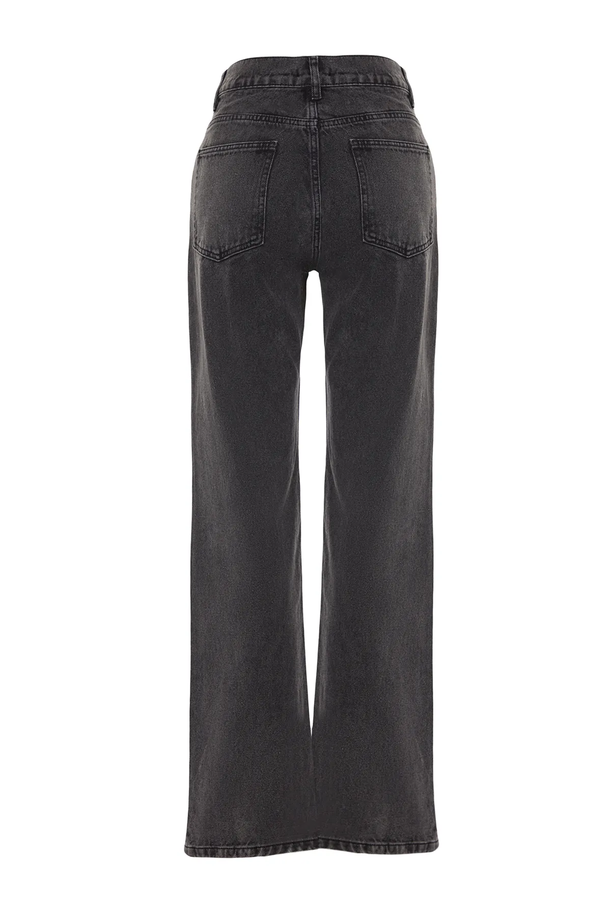 Trendyol Collection  Anthrazitfarbene Jeans mit niedriger Taille und weitem Bein TWOAW23JE00566