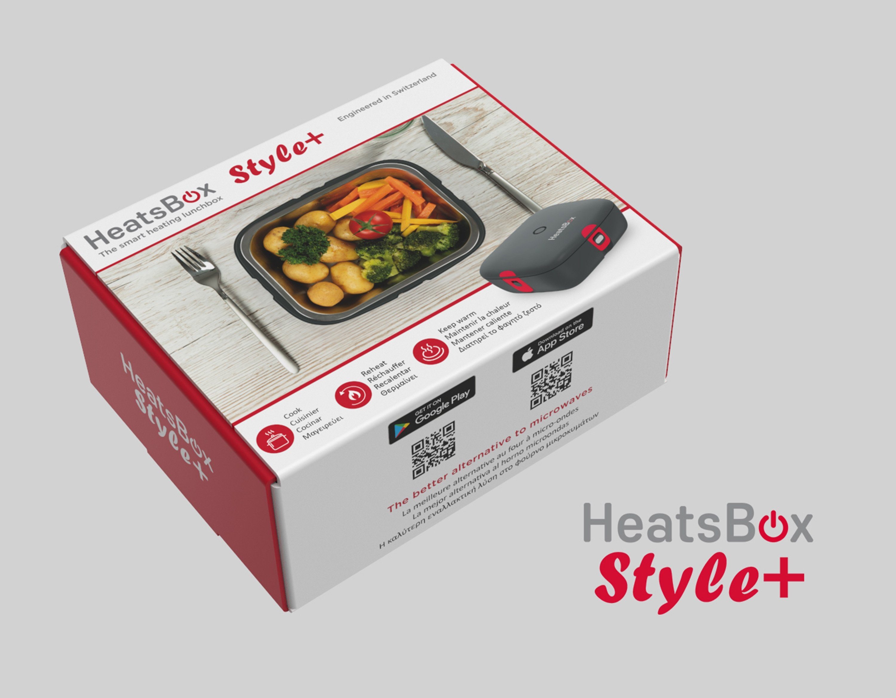 Faitron Elektrische Lunchbox Style+, App Steuerung, 925 ml Volumen, Kunststoff, Aufwärmen, Kochen, Warmhalten, 100 Watt