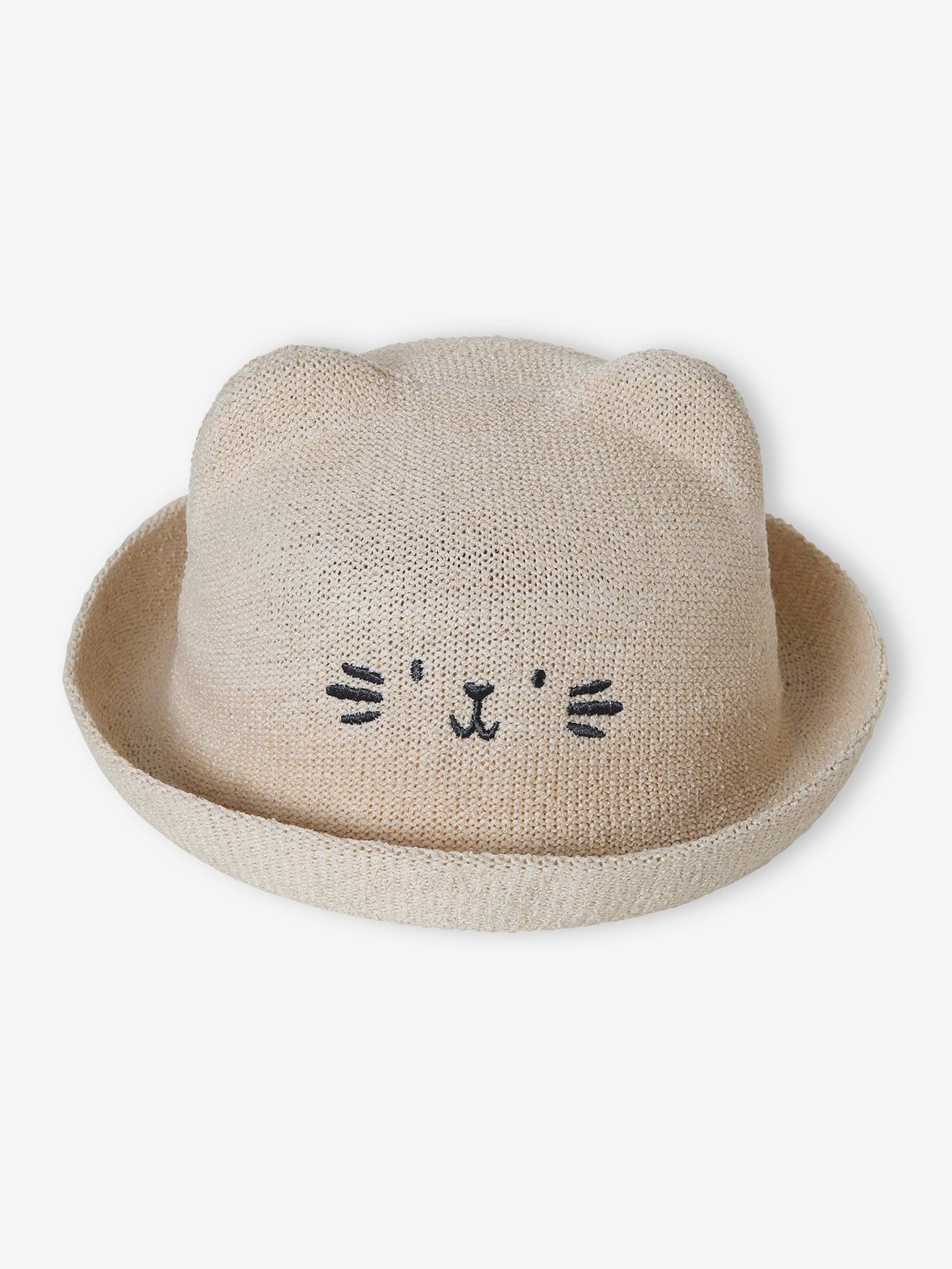 Vertbaudet Mädchen Sonnenhut mit Katzenohren - sand