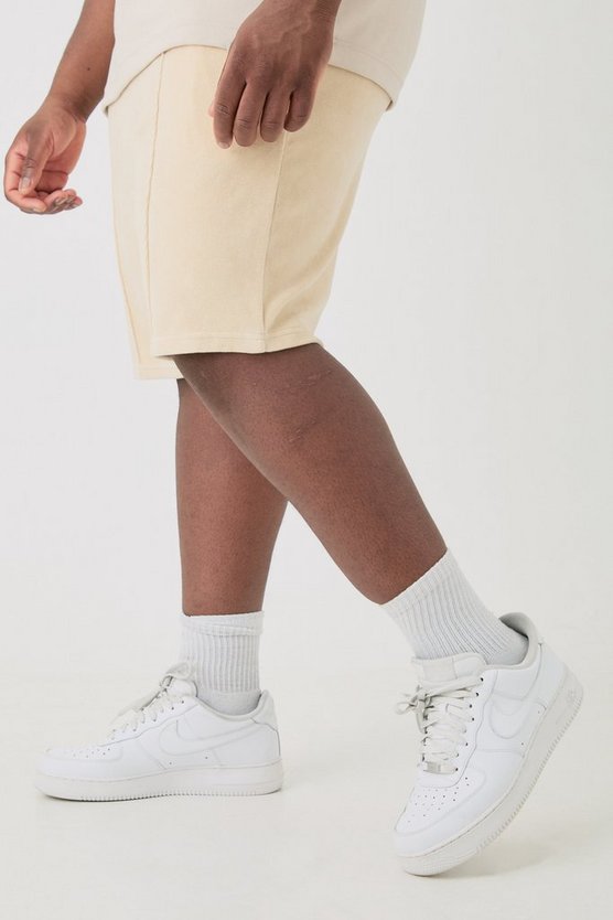 Plus Velour-Shorts mit elastischem Bund