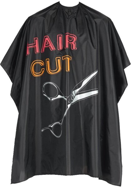 Efalock Umhang schwarz Aufdruck HairCut+ Schneide & Färbeumhang