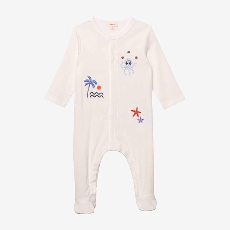 Pyjama bébé écru à motifs beige Catimini