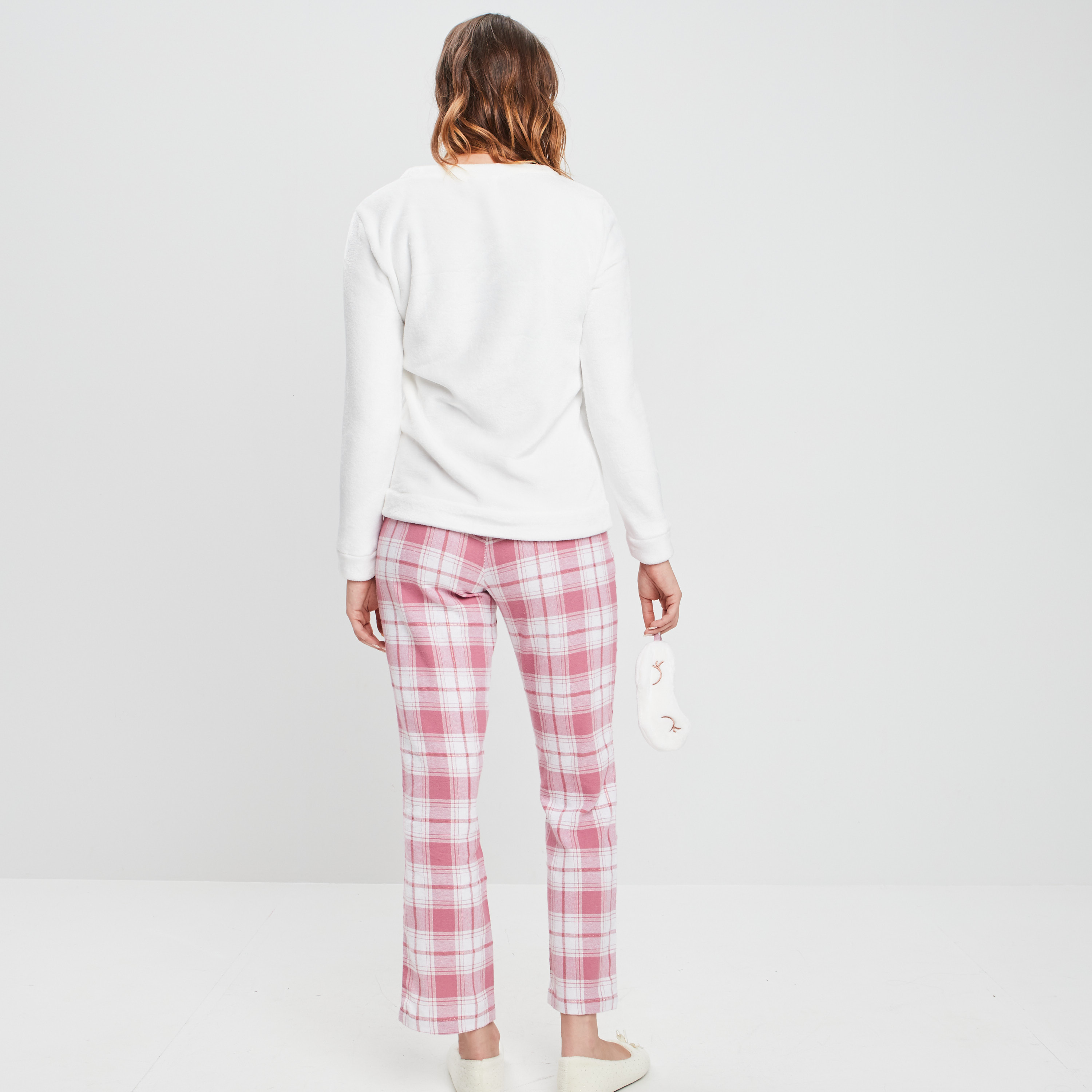 Ensemble pyjama 3 pièces rose framboise femme | La Halle