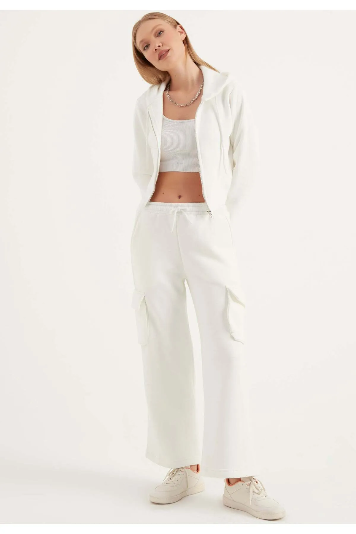 Herita  Jogginghose - Weiß - Wide Leg