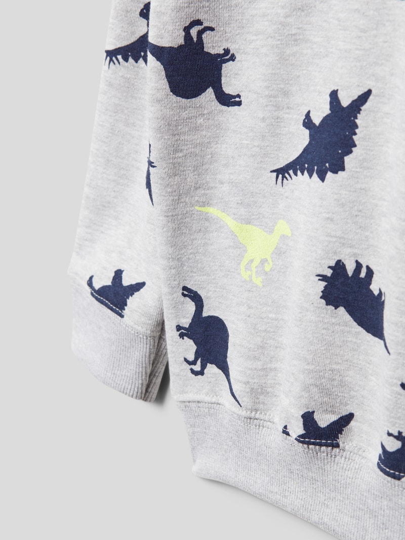 Sweatshirt mit Motiv-Print in hellgrau