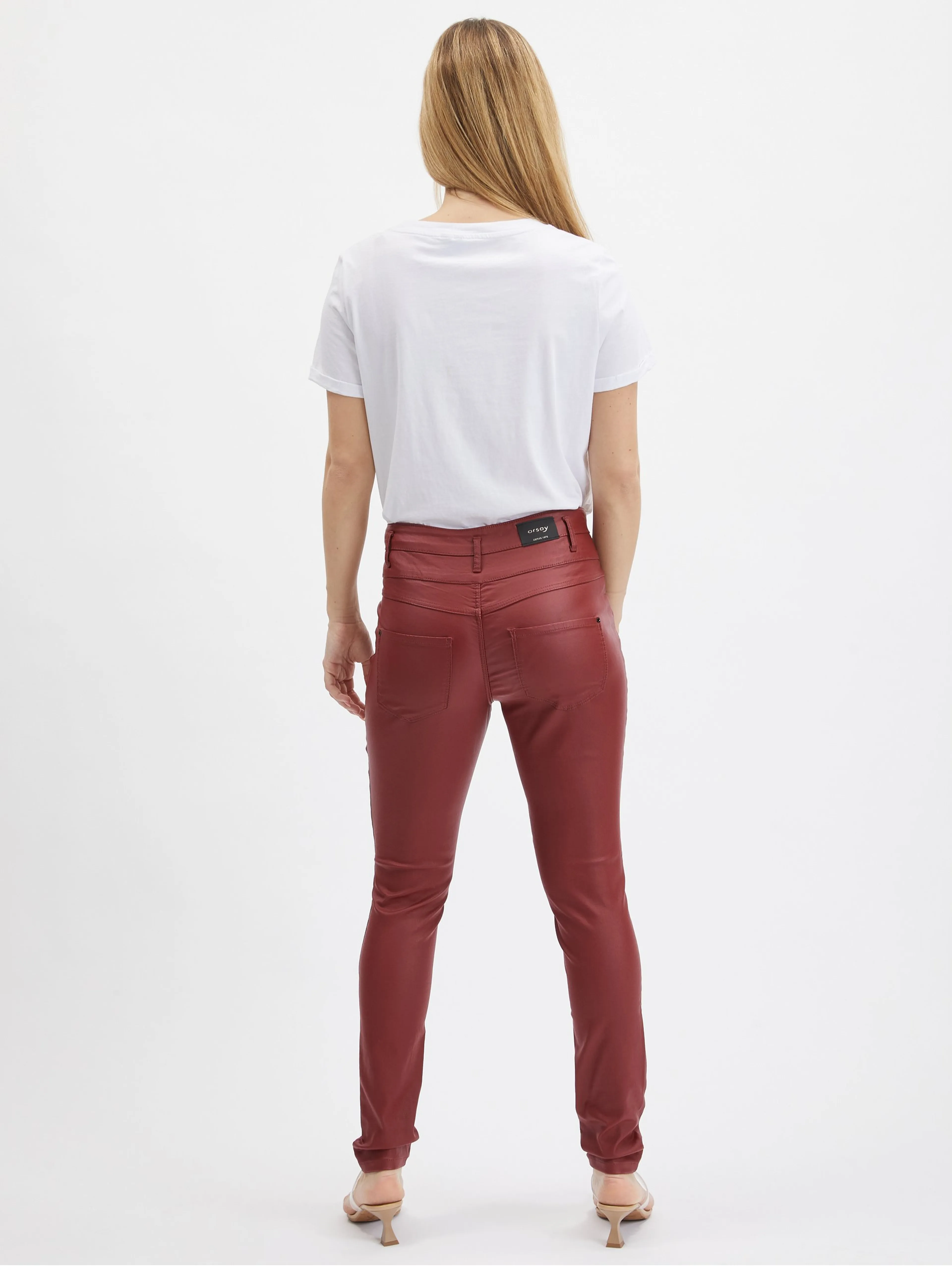 Burgunderrote skinny fit Damenhose ORSAY