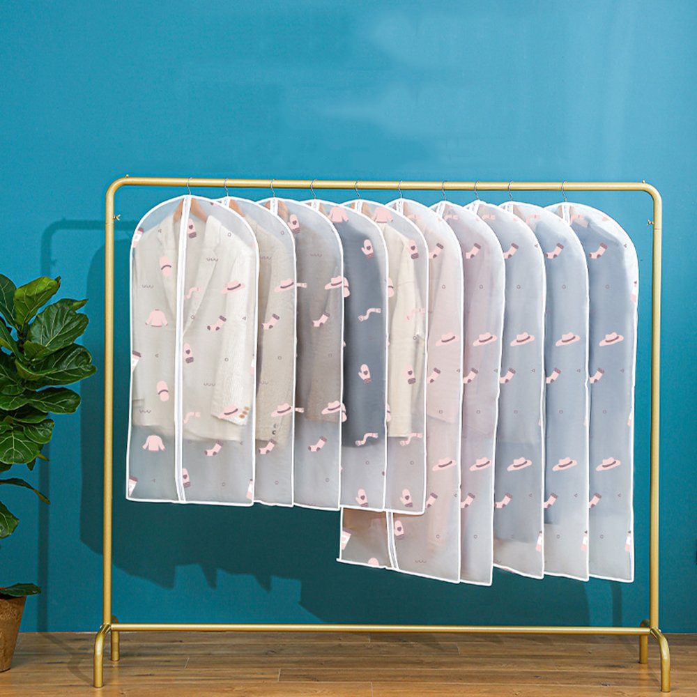 SCOHOME Kleidersack Kleidersäcke, 10 Stück Atmungsaktiv Lange Brautkleider Kleidertaschen (Mantel Kleiderbezüge Taschen, mit Reißverschluss, 10 St., Mottenresistente hängende Kleidersäcke) für lange Kleider Anzüge Mantel