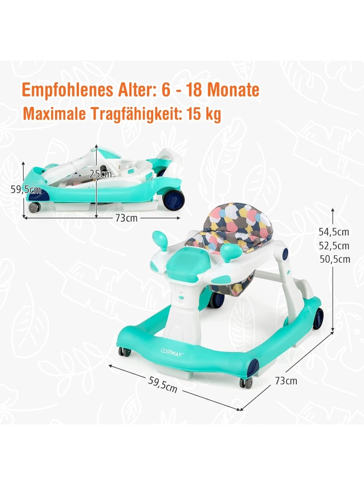 COSTWAY 2-in-1 Lauflernhilfe 6-18 Monate in Grün günstig kaufen onesize