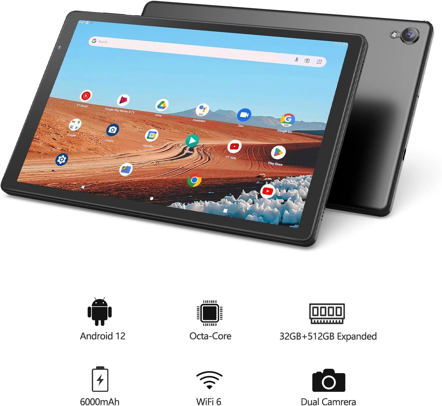 PRITOM 2GB RAM, 6000Mah, Expand to 512GB, 6000Mah Tablet (10