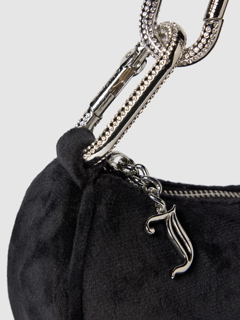 Handtasche mit Label-Applikation Modell 'BLOSSOM' in schwarz