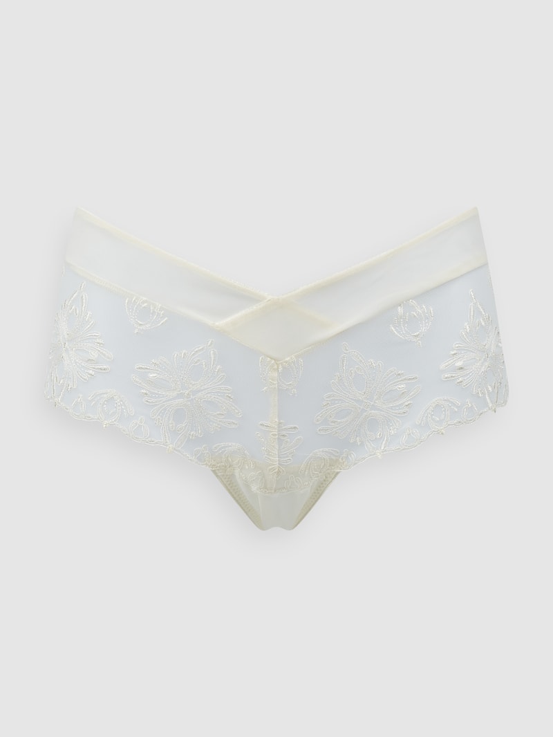 Slip mit floralen Stickereien Modell 'Champs Elysees' in offwhite