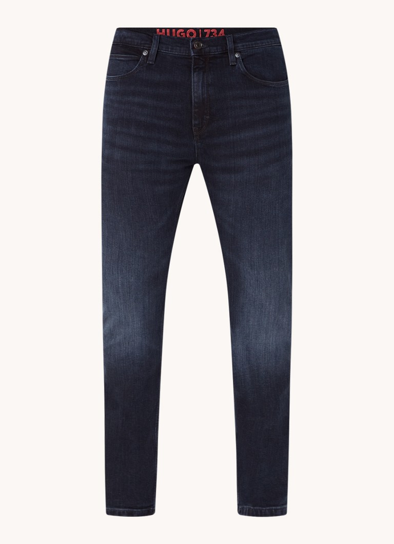 HUGO BOSS 734 Jeansy Slim Fit, Ciemny odcień