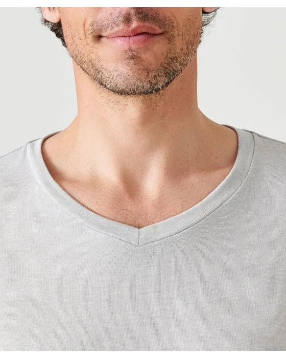 T-shirt col V fine côte Thermolactyl Sensitive, manches longues