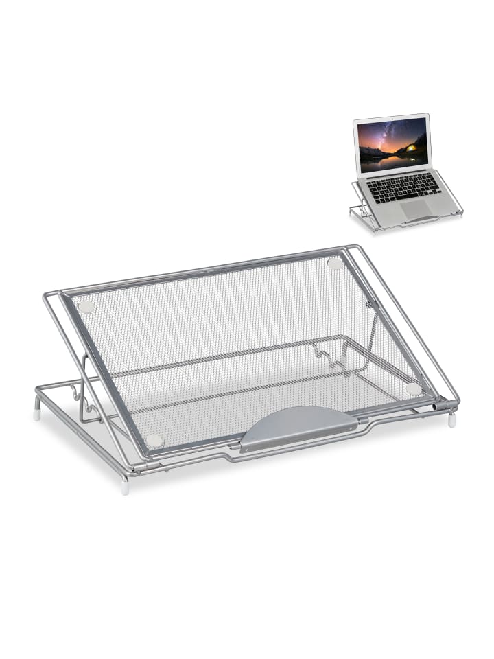 relaxdays Laptopständer in Silber - (B)37 x (H)14,5 x (T)25 cm günstig kaufen onesize
