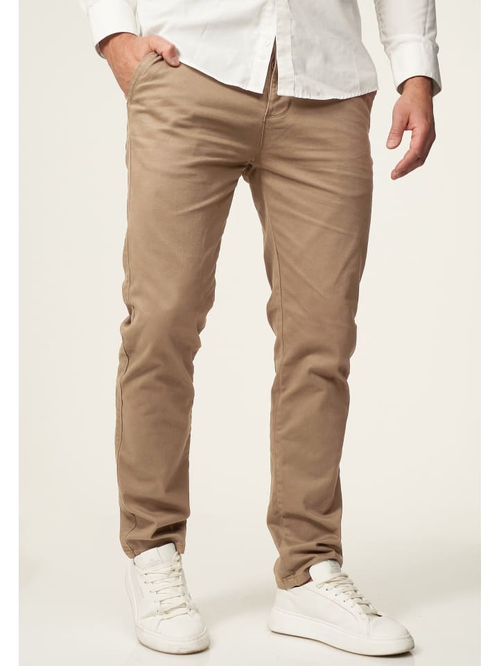 DAILY COTTON Chinohose - DCPROVO Chino Hose Elastische Jeans Stoffhose Slim-Fit in Beige günstig kaufen