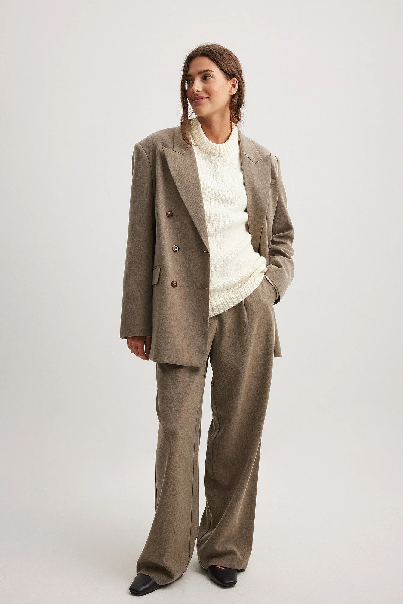 Zweireihiger Oversize-Maxi-Blazer