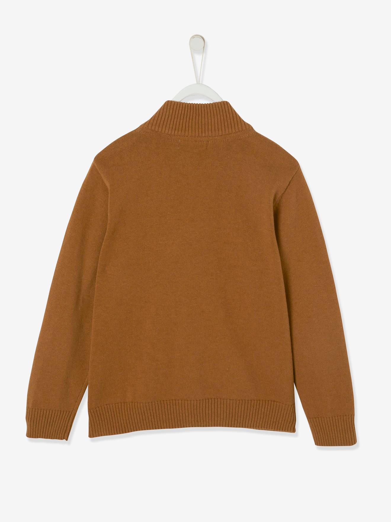 Vertbaudet Jungen Cardigan, Stehkragen, personalisierbar - tanne
