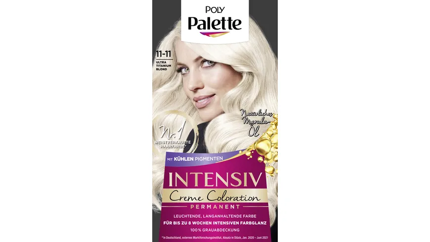 POLY PALETTE Intensiv Creme Coloration mit kühlen Pigmenten 11-11 - ultra titanium blond