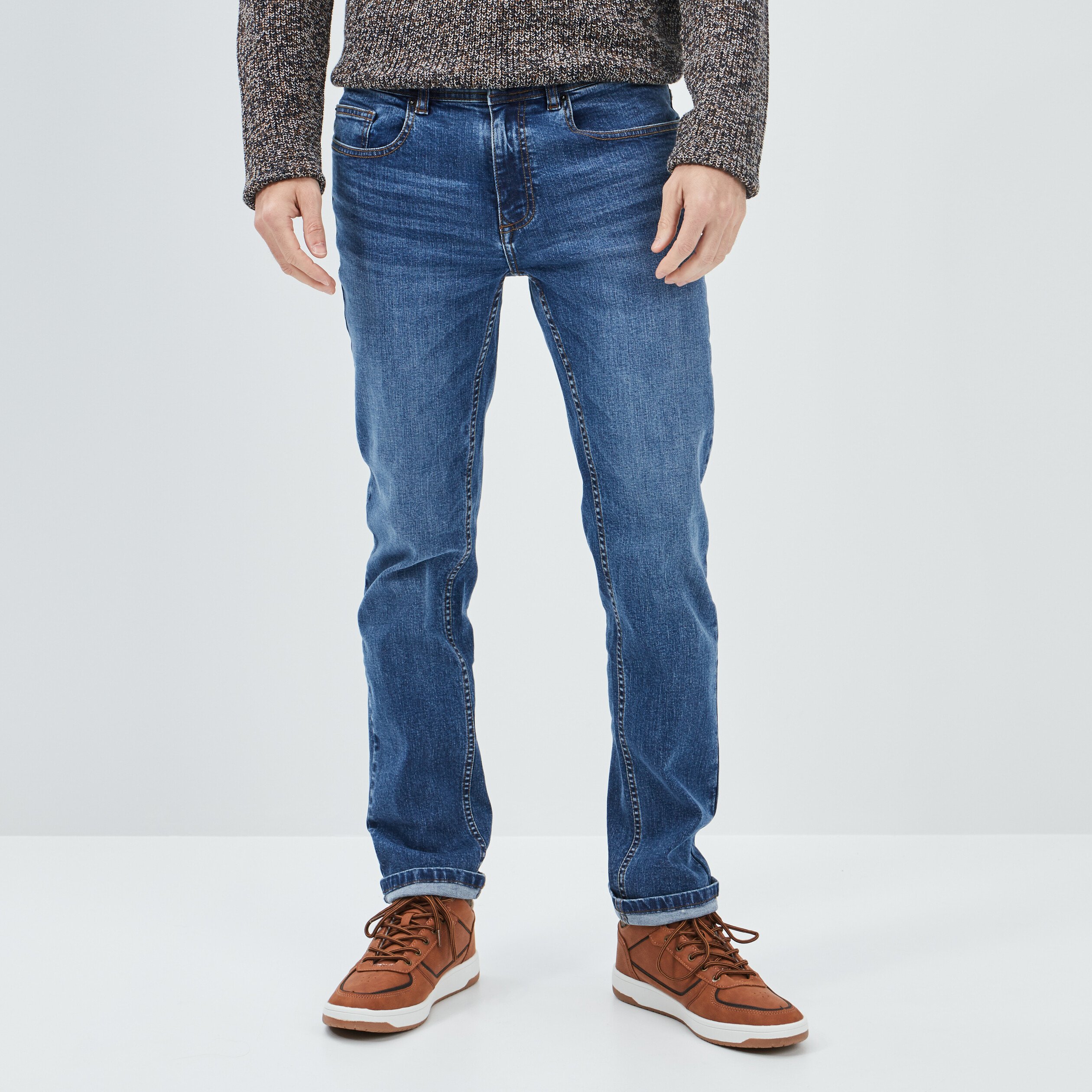 Jeans slim taille standard denim double stone homme | La Halle