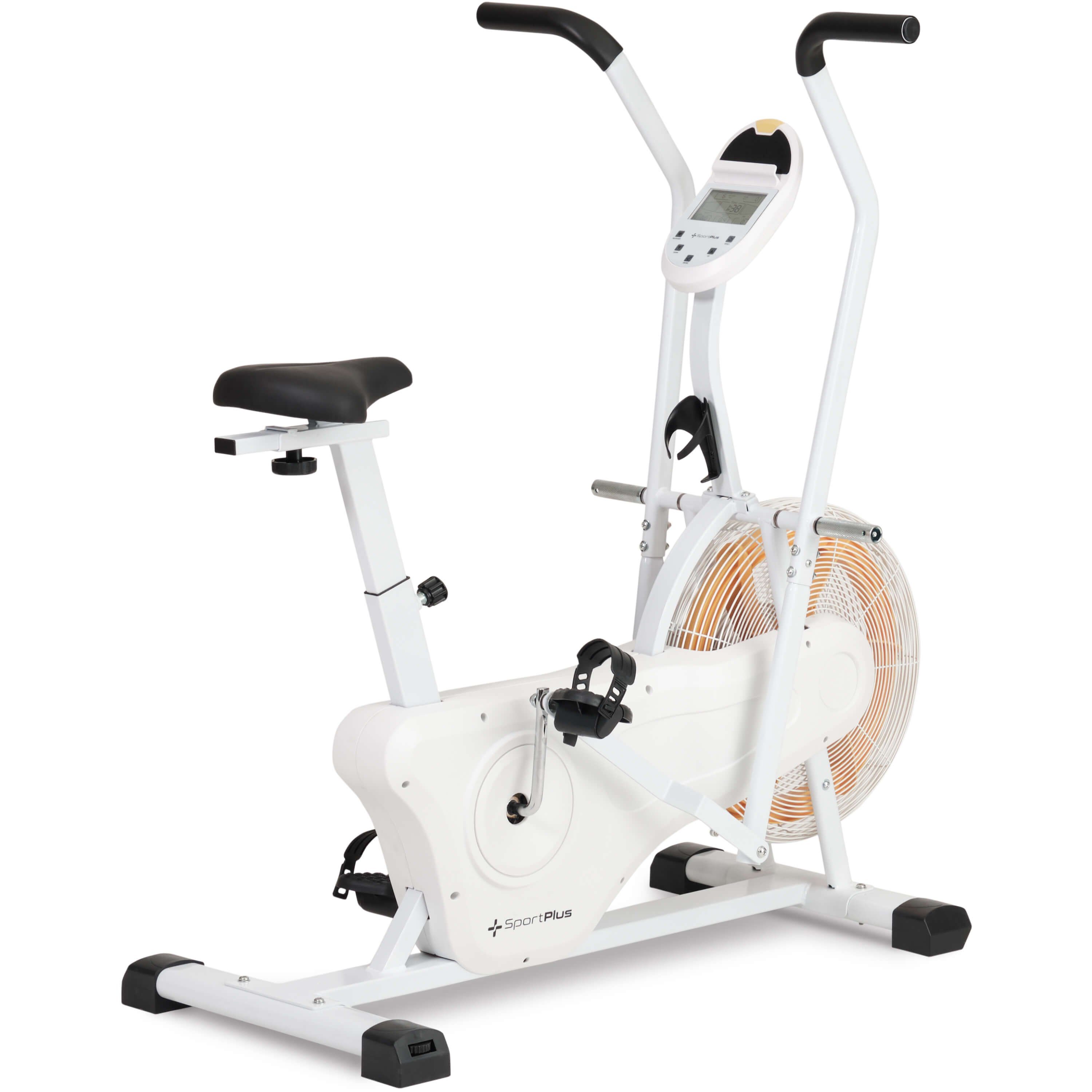 SportPlus Heimtrainer SP-FB-2100-W-iE, Profi Air Bike, Luftwiderstand, Heimtrainer für HIIT, SP-FB-2100-W-iE
