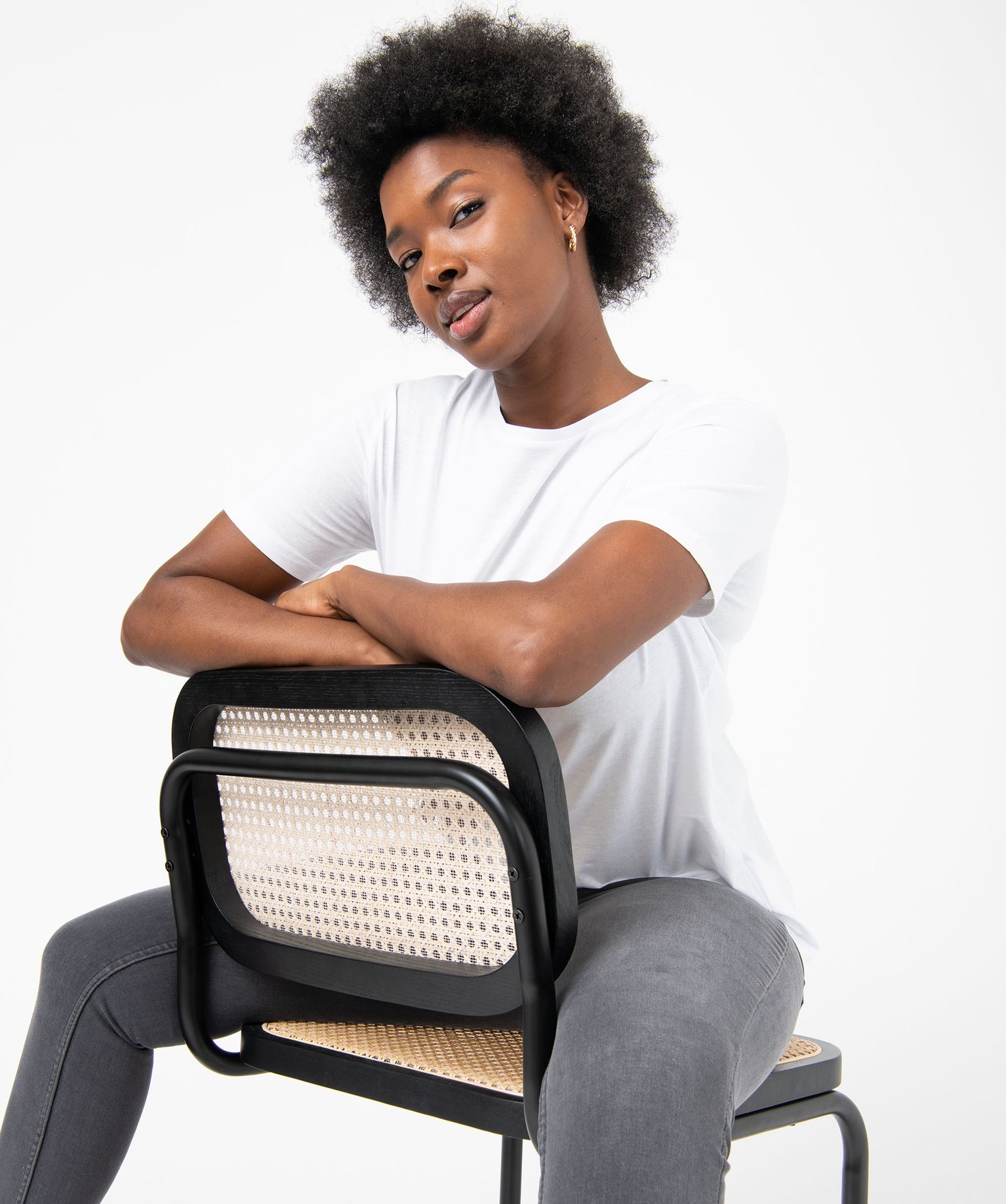 Tee-shirt femme à manches courtes et col rond blanc | GEMO