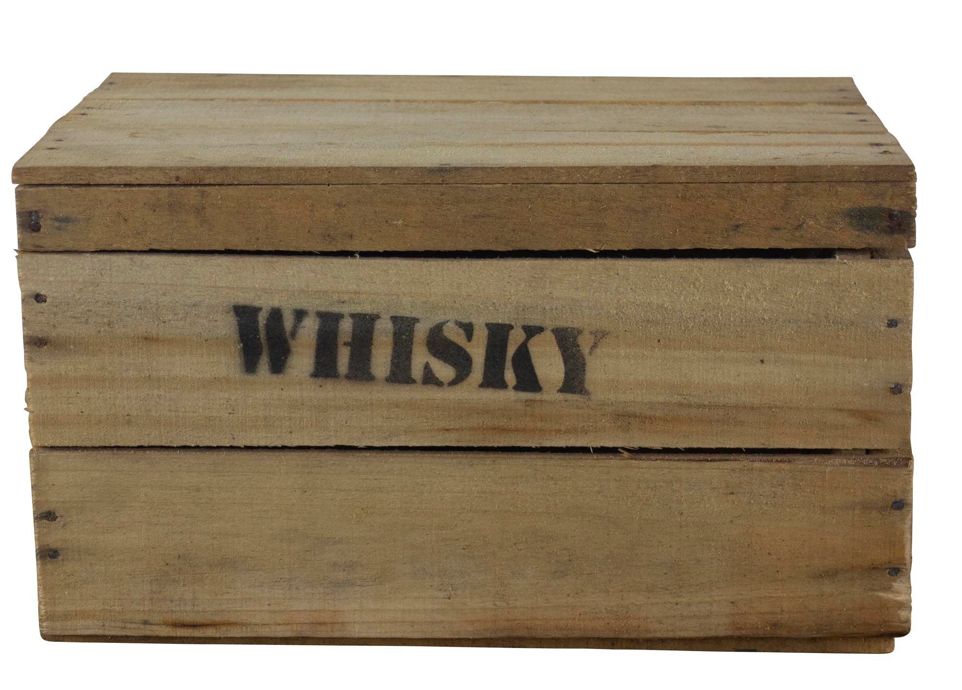 Kistenkolli Altes Land Allzweckkiste alte Holztruhe Whisky mt Deckel Holzkiste Schatztruhe Truhenkiste