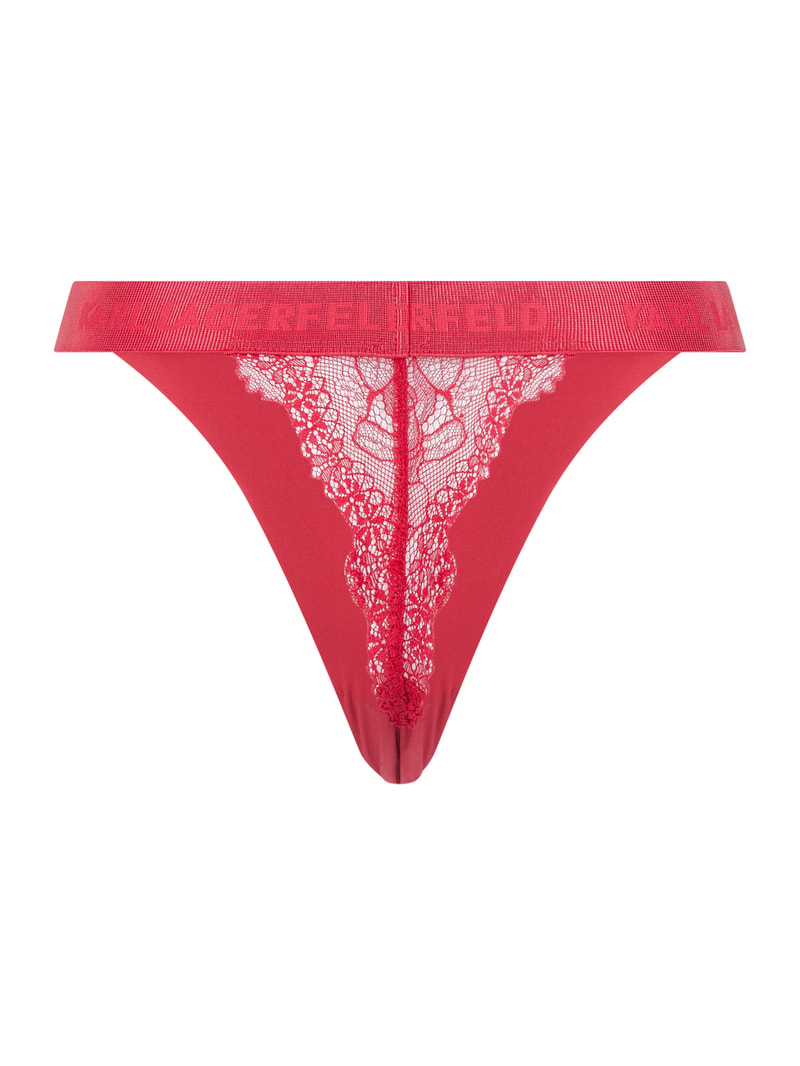 String mit Spitze in rot