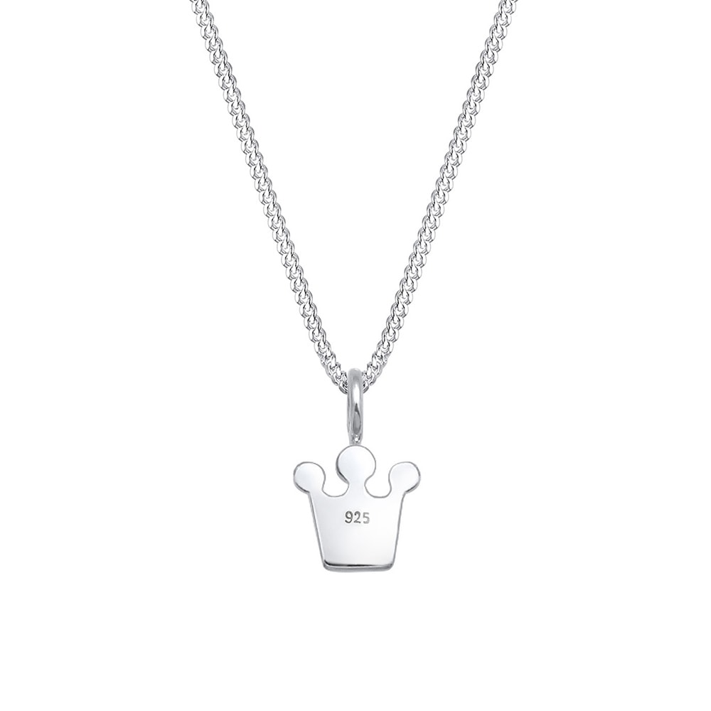 Elli Elli Collier Femme  Couronne Coeur de Cristal - (925/1000) Argent collier
