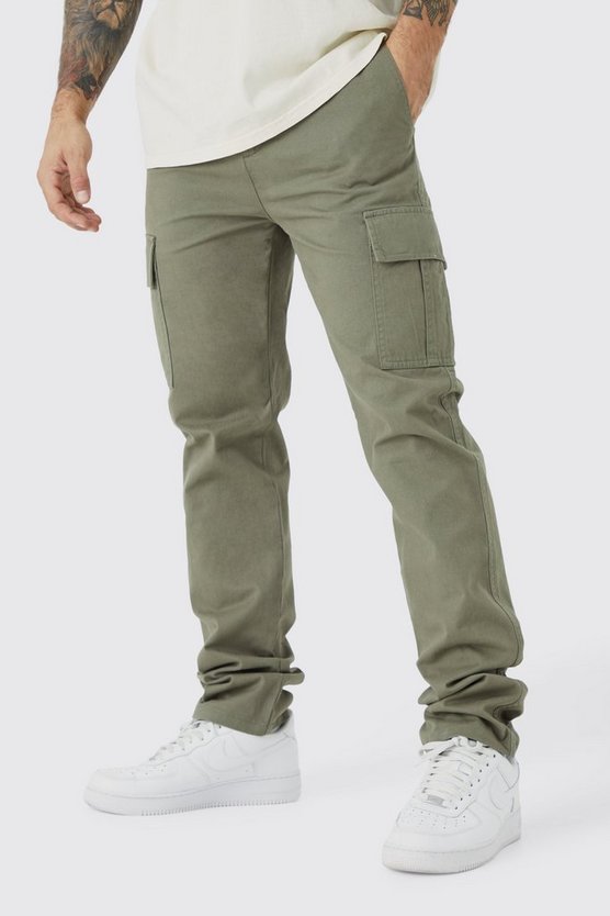 Twill Cargo-Hose mit geradem Bein