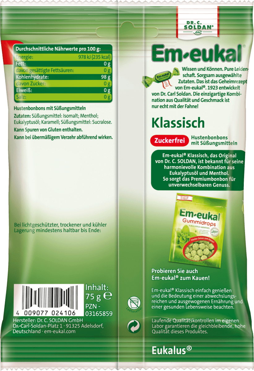 Bonbon, Klassisch, zuckerfrei, 75 g