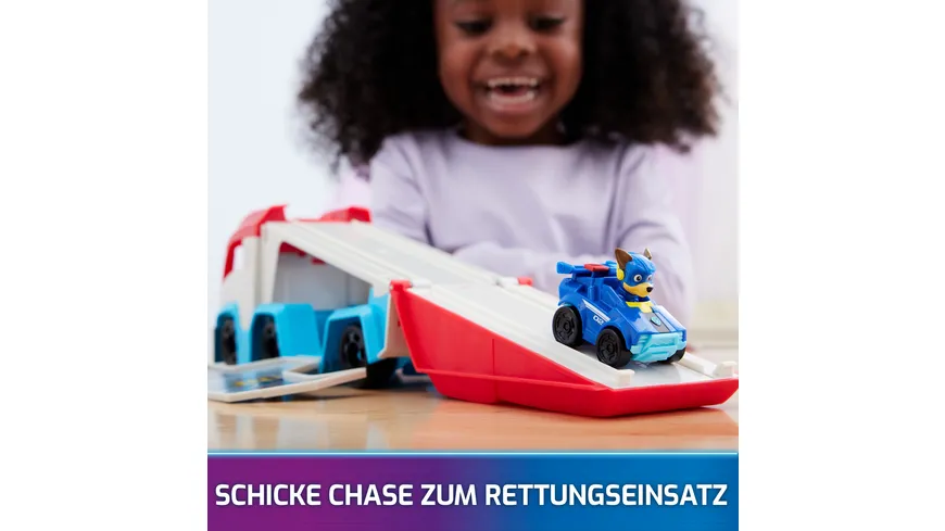 Spin Master - PAW Patrol: Der Mighty Kinofilm, Pup Squad Patroller Teamfahrzeug mit Chase-Spielzeugauto