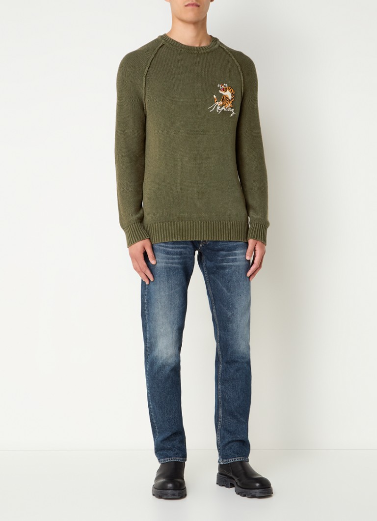 Sweter Replay z cienkiej dzianiny z logo