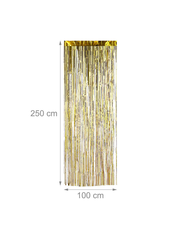 relaxdays 2er Set Partyvorhänge in Gold - (L)250 x (B)100 cm günstig kaufen onesize
